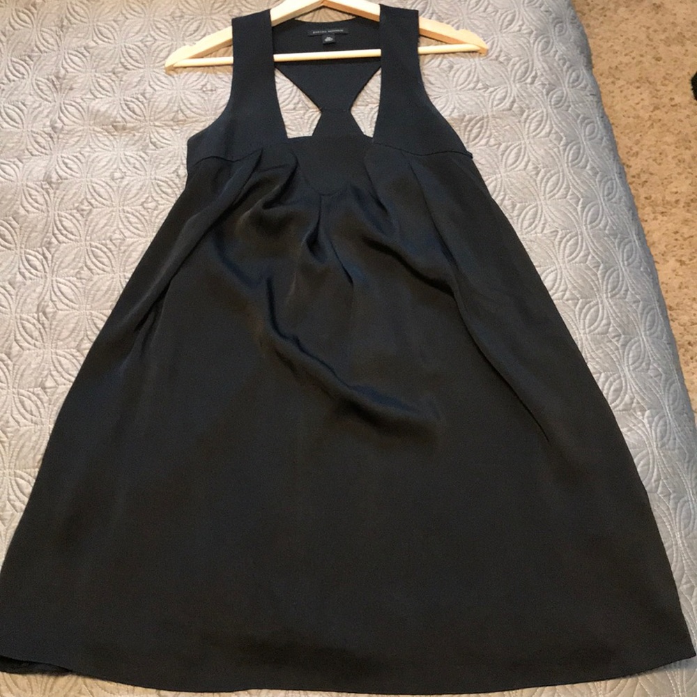 BANANA REPUBLIC- black racer back satin dress